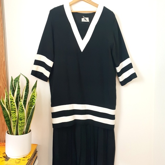 Vintage 80’s style Black and white sailor dress - Picture 3 of 8